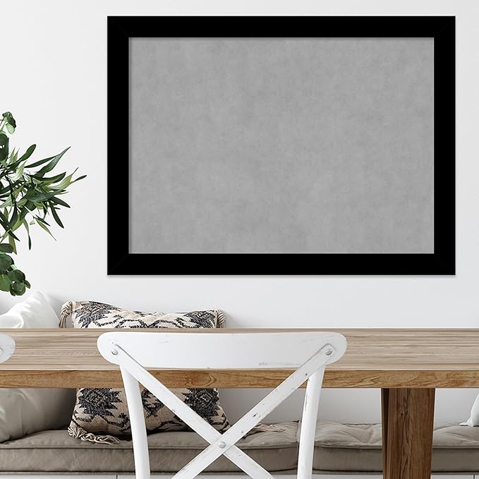 Amanti Art Black Framed Magnetic Board 23x31 Medium Vision Board for use with Magnets, 100% Metal Sheet to Display Items as Office Decor or for Home Organization in mudroom, Kitchen or Kids Room