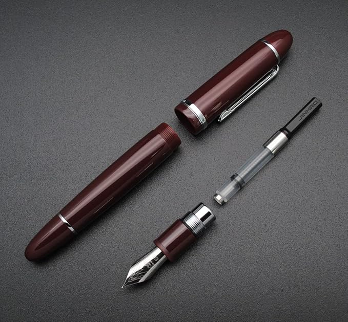 JINHAO X159 Fountain Pen (EF Nib 0.38mm, Wine Red with Silvery Clip)