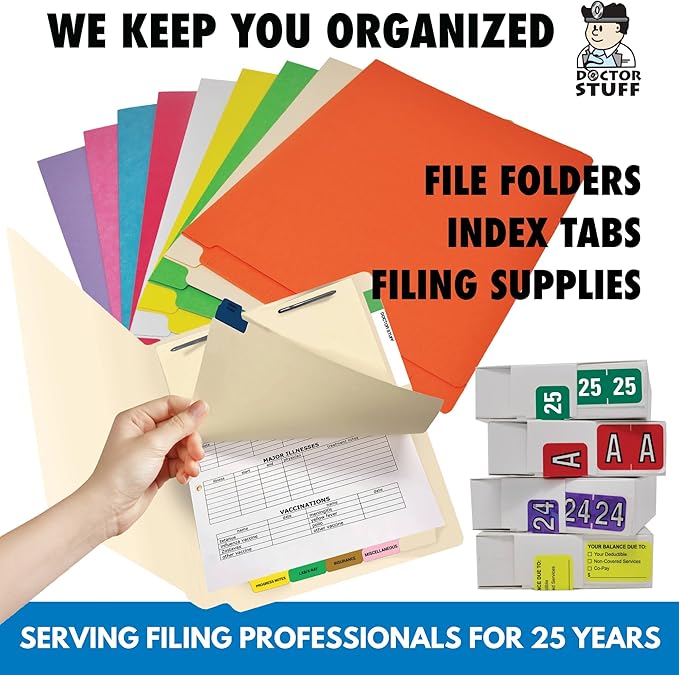 2024 Year Stickers, Doctor Stuff 2024 Chart Stickers, Blue/Black Color Coded, POS Style, USA Made Year Labels for End Tab File Folders, 500/Roll, 1 Roll, 3/4" x 1-1/2"