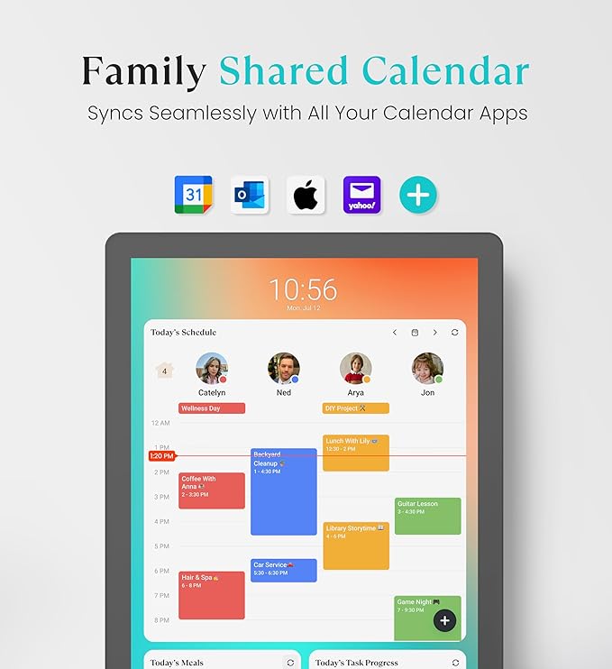 Cozyla Mate Digital Calendar+ 2: 24 Inch Wall Touch Screen Chore Chart Customizable Dashboard Smart Electronic Calendar for Family Schedules Meal Planner Supports All Google Play Apps Wall Mount Black