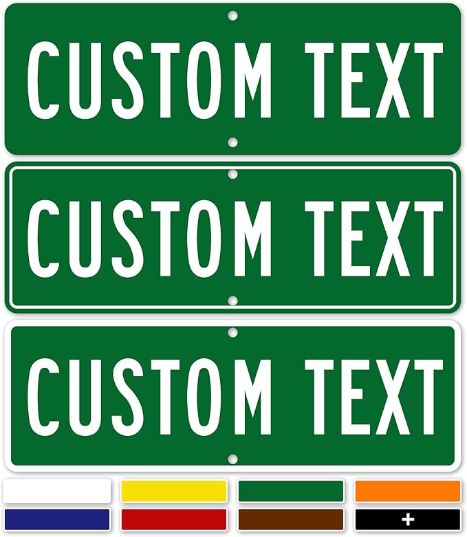 Custom Street Sign, Road Sign, Address Sign, 8 Colors, Reflective Option, Mounting Options, 6x18 Inch, Thick Rust-Free AlumaBond, USA Made by My Sign Center, (Classic)…