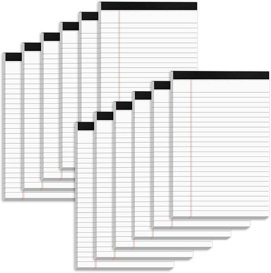 Nichela 5" x 8" Note Pads 12 Pack of Legal Pads 30 Sheets Notepad College Ruled Small Writing Pads Perforated Pages Paper Pads 80GSM Heavyweight Paper Note Pads for Home, Office, or School