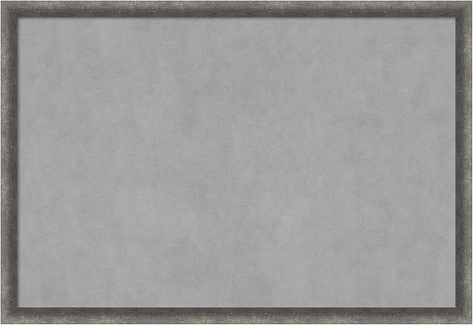 Amanti Art Grey Framed Magnetic Board 26x38 Large Vision Board for use with Magnets, 100% Metal Sheet to Display Items as Office Decor or for Home Organization in mudroom, Kitchen or Kids Room