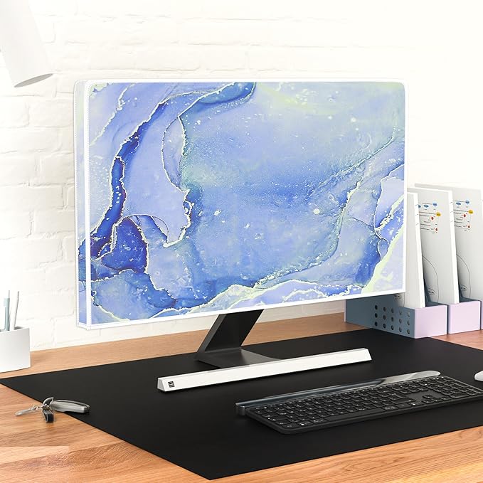 Baocicco Modern Violet Marble Waterproof TV Cover Anti-Static Dustproof Protective Cover for LCD/LED/HD 75 Inch Decorative Monitor Accessories Covers for Television LED LCD OLED TVs Screen