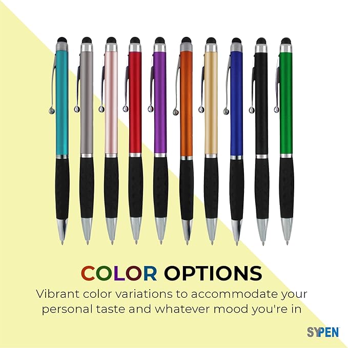 SyPen Customized Pens With your Custom Logo or Text-300 Pack Bulk-for Businesses, Parties, and Events, 2 in 1 Ballpoint Pen & Stylus Compatible with Touchscreen Devices, Red Barrel, Black Ink
