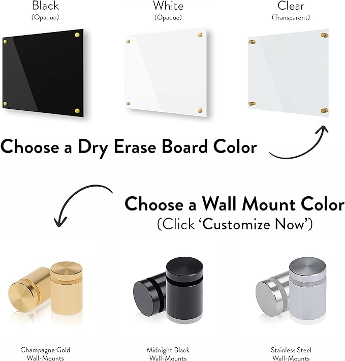 Ships Next Day, Made in USA - Acrylic Dry Erase Board | Non-Magnetic Dry Erase Board | Hanging Frameless White Board | Acrylic for Office and Home Walls | for Adults (White - 30x36)
