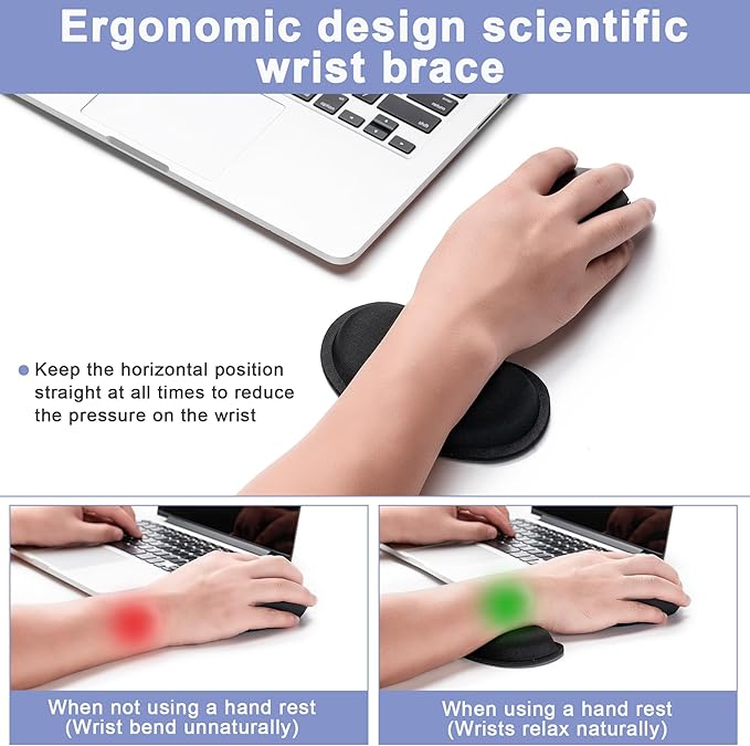 Hoewina Keyboard Wrist Rest,Ergonomic Wrist Rest,Superfine Fabric and Gel Memory Foam Wrist Pad for Computer Keyboard for Easy Typing & Pain Relief, Suitable for Office, Family, Outdoor, Flowers Style