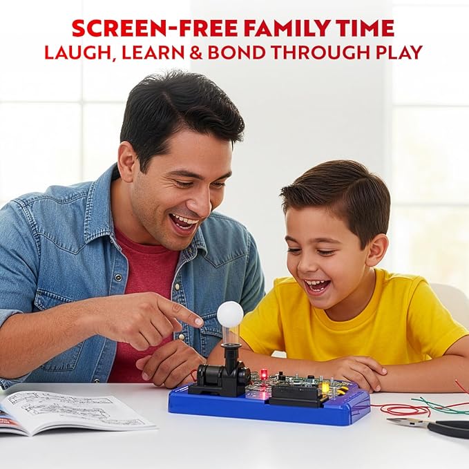 Playz Electrical Circuit Board Engineering Kit for Kids with 25+ STEM Projects Teaching Electricity, Voltage, Currents, Resistance, & Magnetic Science | Gift for Children Age 8, 9, 10, 11, 12, 13+