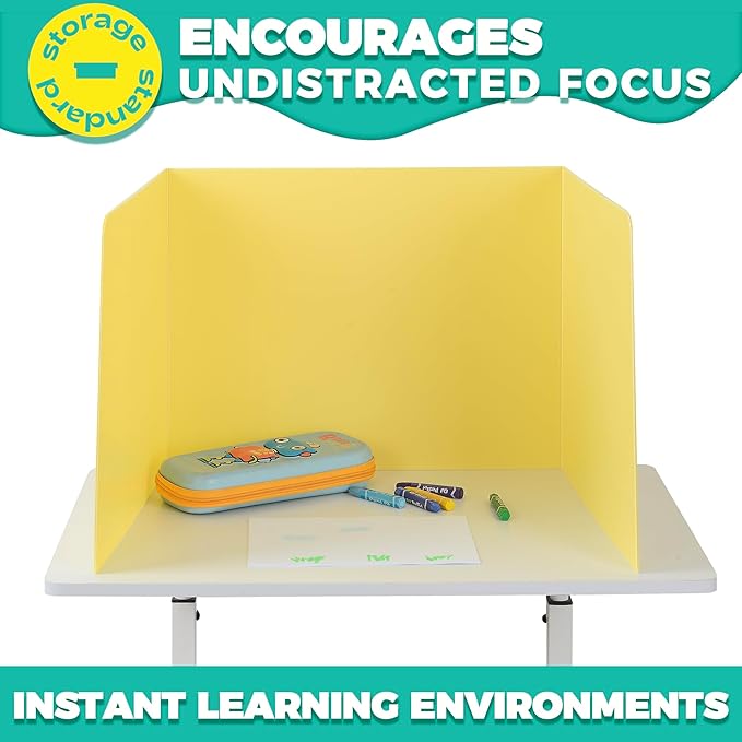 16 Pack Desk Privacy Folders for Students Desk Divider - Designer Pastel Color Privacy Folders for Students - Easy to Clean Strong Plastic Privacy Shield Desk Dividers for Students Classroom Supplies