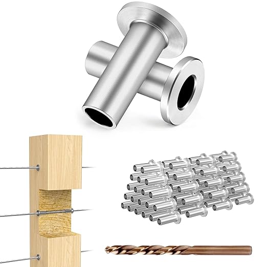 BLIKA 80 Pack Stainless Steel Protector Sleeves for 1/8" Deck Cable Railing, for Wood/Composite Posts, T316 Marine Grade, Cable Railing Protector Sleeves