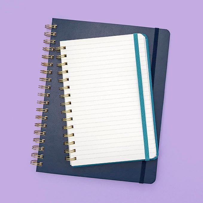 PAPERAGE Lined Spiral Journal Notebook, (Burgundy), 160 Pages, Large B5 Hardcover Journal for Women & Men, 10 in x 8.15 in - 100 GSM, Thick Paper, Spiral Notebook for Work, School & Journaling
