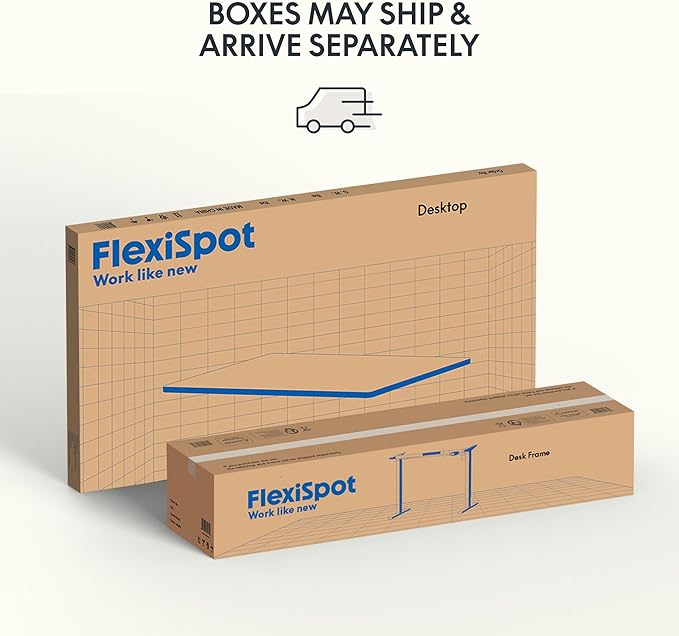 FLEXISPOT EN1 Bamboo Standing Desk, 48 x 24 Inches Whole-Piece Electric Height Adjustable Desk (Black Frame + Bamboo Top, 2 Packages)