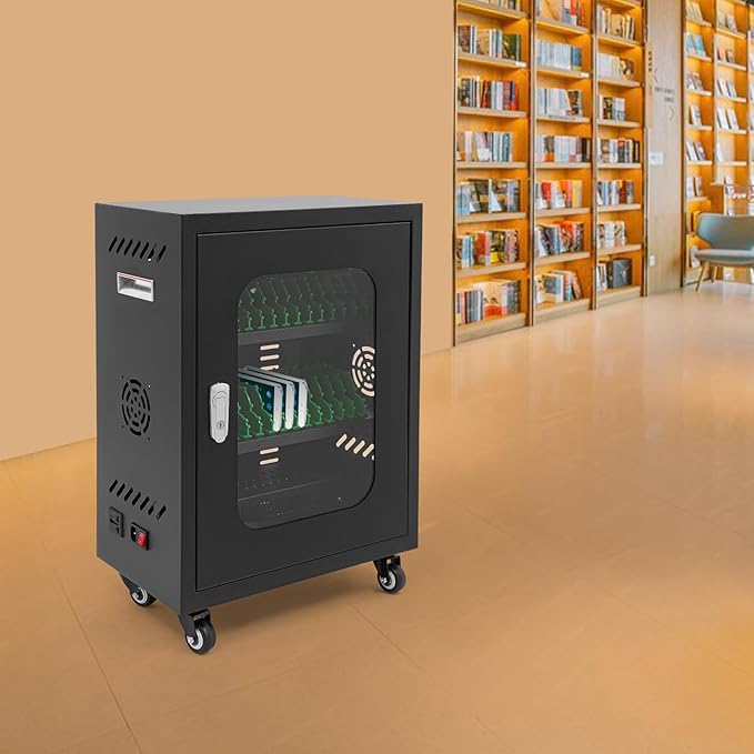 Rechargeable Mobile Phone Charging Cabinet,30 Slots Cell Phones Charging Station Portable Cellphone Charging Cart with Combination Lock, for Students and Employees, Tourists (30Slots)