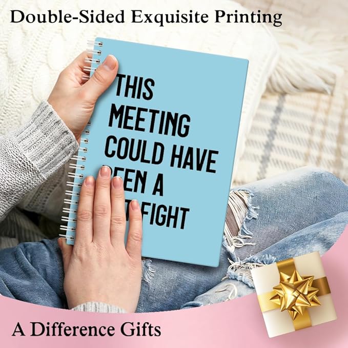 XQLZY This Meeting Could Have Been A Fist Fight Blue Spiral Notebook, Funny Corporate Humor Notepad, Office Sarcastic Humor Gifts for Men Women Coworker BFF Friend, Coworker Christmas Gifts