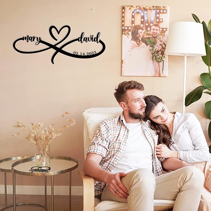 Personalized Valentine's Day Gift, Infinity Heart Wall Decor, Personalized Infinity Sign,Metal Infinity Sign with Names, Infinity Sign Wall Decor, Custom Infinity Heart Sign, Infinity Metal Wall Art