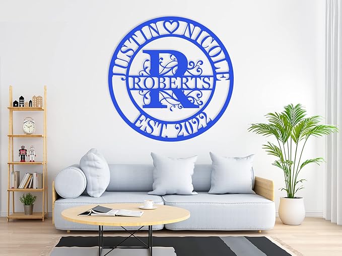 Wedding Gifts for Couples 2024 Last Name Signs for Home Personalized Metal Signs Monogram Wall Decor Personalized Family Name Sign Anniversary Wedding Gift