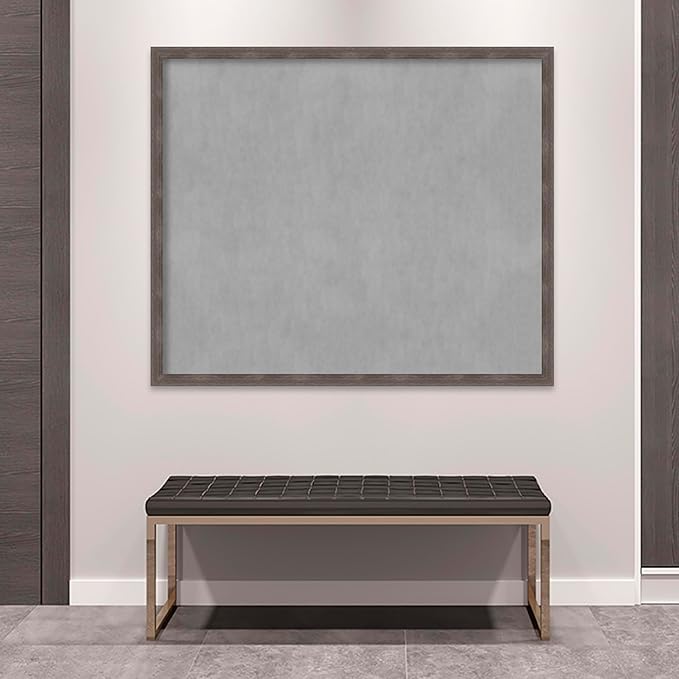 Amanti Art Grey Framed Magnetic Board 43x51 Oversize Vision Board for use with Magnets, 100% Metal Sheet to Display Items as Office Decor or for Home Organization in mudroom, Kitchen or Kids Room