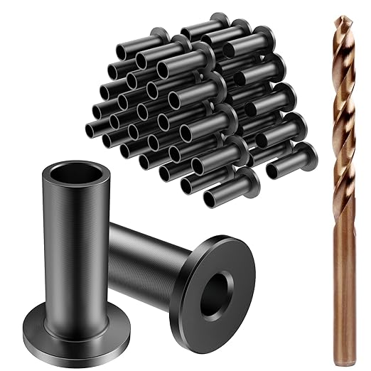 BLIKA 40 Pack Black Stainless Steel Protector Sleeves for 1/8" 5/32" or 3/16" Deck Cable Railing, for Wood/Composite Posts, T316 Marine Grade, Black Cable Railing Protector Sleeves