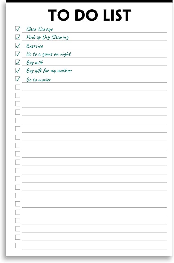 Nokingo To Do List Notepad - 5.5"x8.2", 50 Sheets, To Do Notebook with Check List Organizing, Tear Off, Simple Script, College Ruled To Do Planner for Daily Task