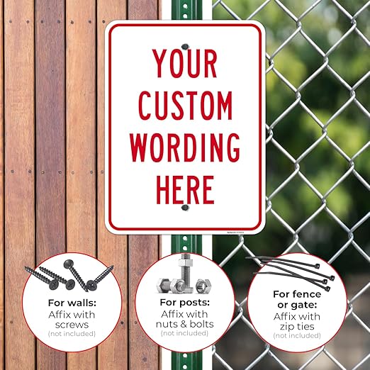 Custom Sign, Personalized Metal Signs, Customize for Office, Business, Workplace, Office, Home, Airbnb, Delivery Signs, 18x24 Inches, Rust Free .063 Aluminum, Made in USA