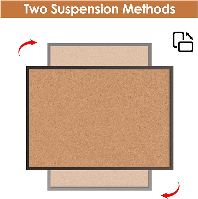 Board2by 2-Pack Cork Board Bulletin Board 36 x 48, Black Wood Framed 4x3 Corkboard, Office Board for Wall Cork, Large Wall Mounted Notice Pin Board with 32 Push Pins for School, Home & Office
