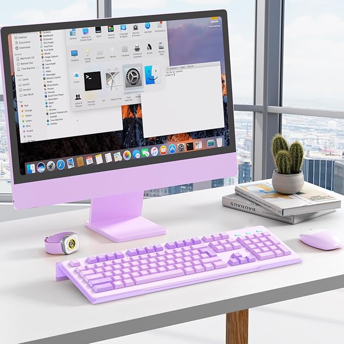 BEEGO Ergonomic Computer Keyboard Stand - Purple Acrylic Keyboard Riser Tilted Keyboard Holder Keyboard Tray with Purple Non-Slip Strip for Easy Typing at Home School Office Desk Accessories