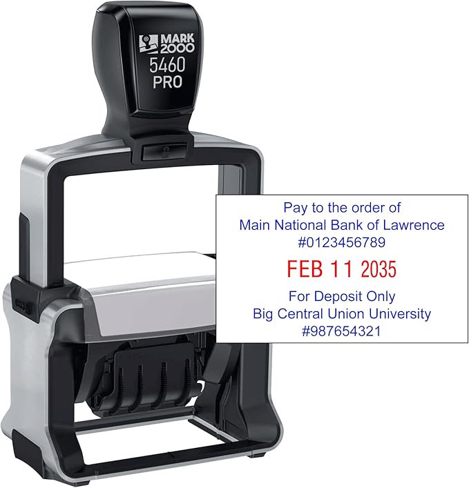 Mark 2000 5460 Professional Self Inking Date Stamp with Custom Text - Up to 6 Lines of Text