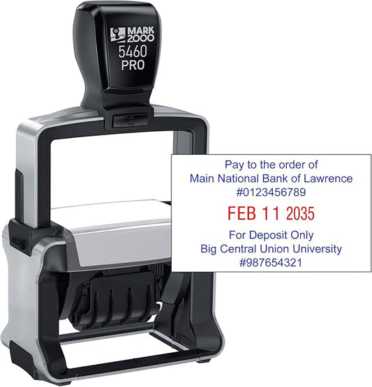 Mark 2000 5460 Professional Self Inking Date Stamp with Custom Text - Up to 6 Lines of Text
