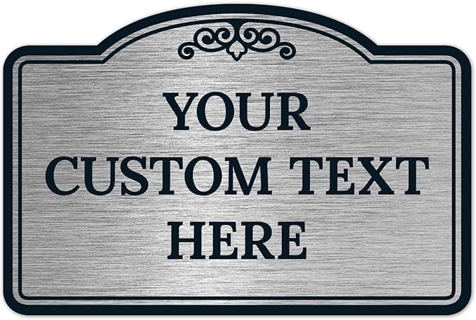 Custom Decorative Sign, Personalized Metal Sign for Business, Driveway, Home, Airbnb, Office Door Plaque, Brushed Nickel Sign, 12x18 Inches, ACM, Fade Resistant, Made in USA by Sigo Signs