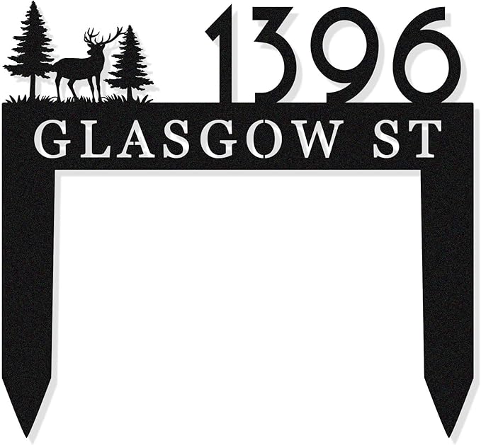 Personalized Metal Address Sign with Stakes, Custom House Number Sign for Yard, Metal Address Stake Sign, Outdoor Garden Address Sign, Custom Number Sign for Home, Unique Garden Gift
