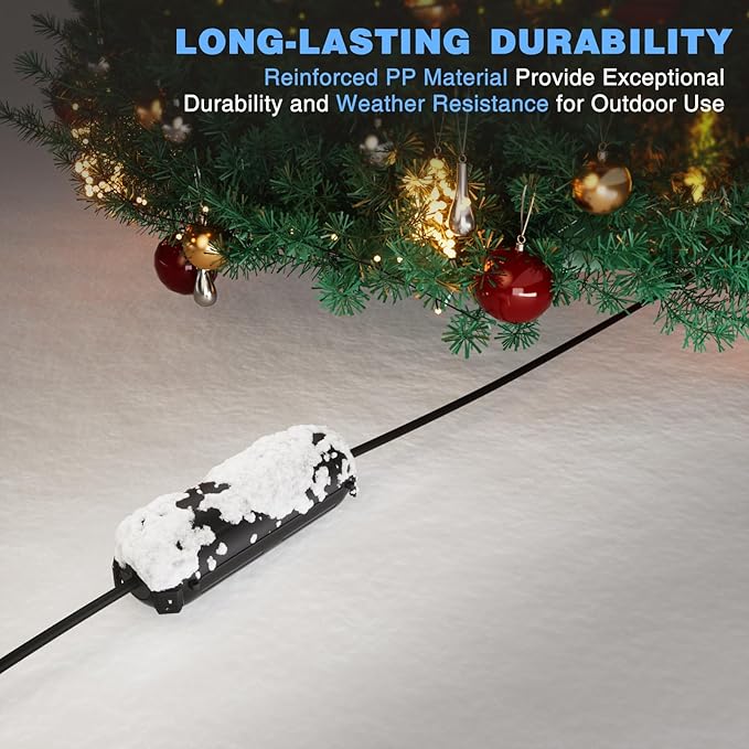 Flemoon [9 Pack] Outdoor Extension Cord Safety Cover, IPX4 Waterproof Connection Protector, Weatherproof Electrical Box for Outdoor Plug, Outlet, Holiday Light, Christmas Decorations, Black