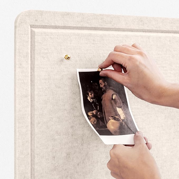 Large Vision Board 48x36, Thicken Felt Pin Board for Living Room or Home Office, Ideal for Family Goals, Photos, Notes with 20 Pushpins and 20 Postcards, Oatmeal