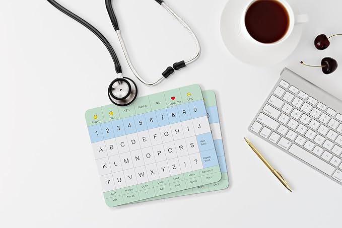 Adult Communication Board - Non-Slip, Portable Letter Chart for Non-Verbal, Stroke Recovery, Effective Visual Aids for Non-Speaking Patients, Pain Scale, QWERTY or ABC (ABC - 3 Pack)