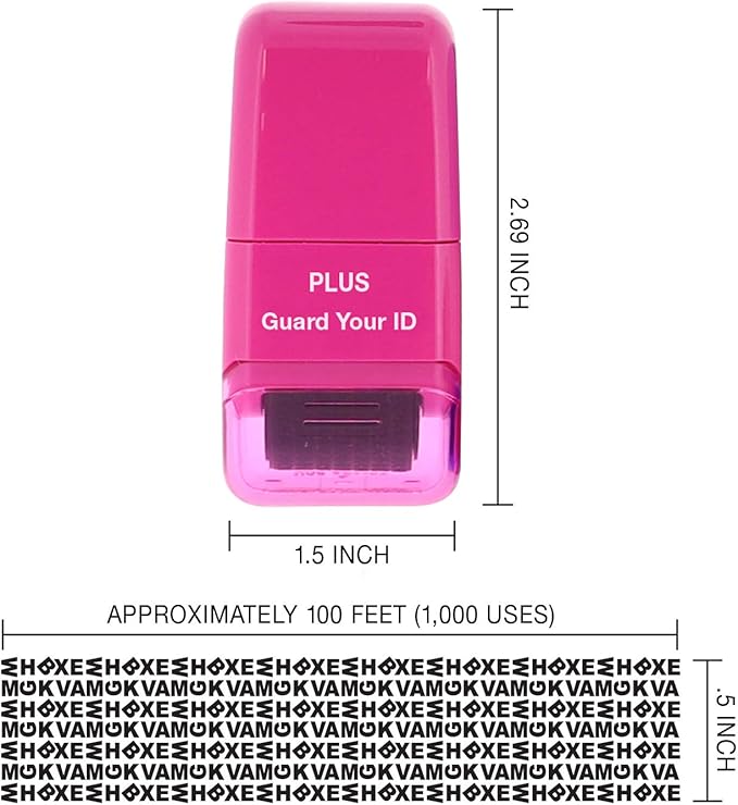 Guard Your ID Identity Protection Stamp Roller, Pink, IS-520CM