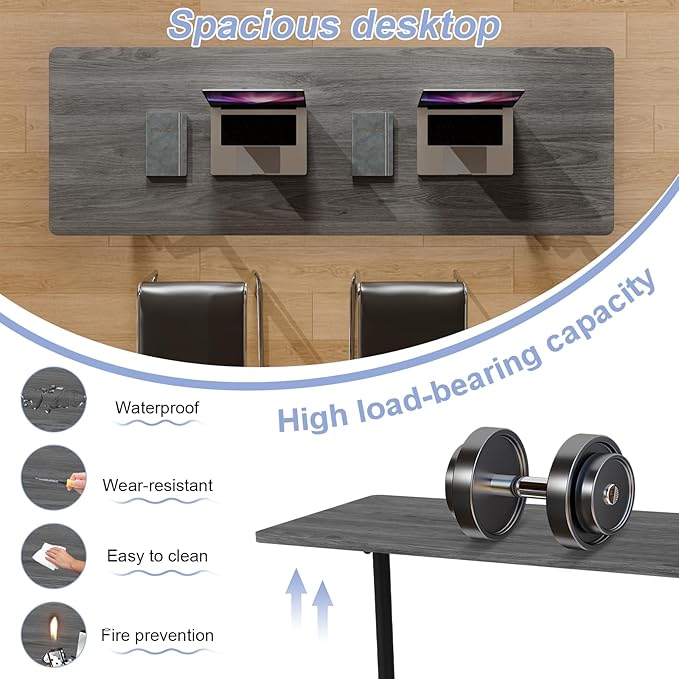 Conference Table Flip Top Mobile Conference Room Tables,Folding Conference Table with Wheels,Large Meeting Training Seminar Table Saving Space for Office Classroom(2C,47.2'')