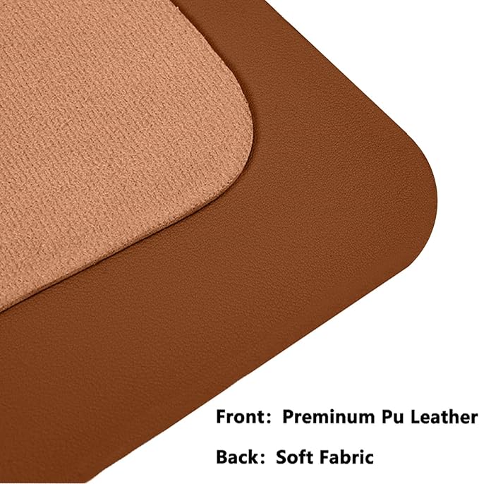 PU Leather Desk Pad Protector Gaming Mouse Pad Non Slip Desk Mat for Keyboard and Mouse Waterproof Desk Writing Pad for Office and Home Desk Accessories(Brown, 47.2 * 17.7)