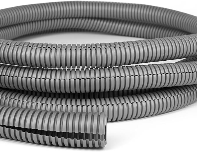 Split Wire Loom Tubing, 10,25ft Cord Protectors from Pets No Chew, Flexible Wire Covers Cord Protectors, Protective Split Cable Sleeve for Automotive Home Industrial Wires(Grey, 0.98inch-25ft)