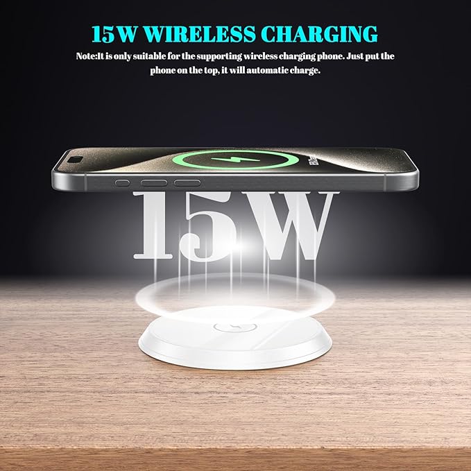 PD 20W USB C Desk Power Grommet with 15W Wireless Charger Cover, Recessed Power Strip with 18W USB A and 2 AC Outlets,Hidden Power Outlets with 6FT Cords for Office, Home, Conference(White)