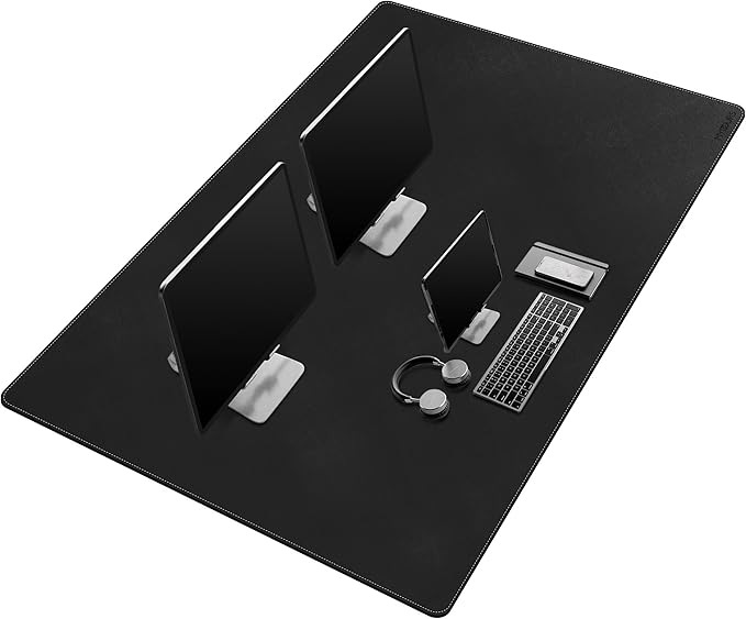Mydours 55"x28" Extra Large Desk Mat - Full Desk Blotter Pad, Desktop Computer Desk Mat, Waterproof Desk Protector Mat, Large Mouse Pad for Desk for Writing, Workspace, Home and Office (Black)