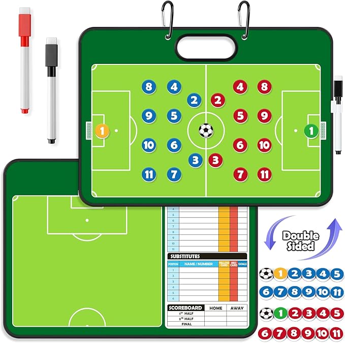 Torlam Magnetic Dry Erase Coach Board, Baseball, Soccer, Football, Basketball Coaching Clipboard