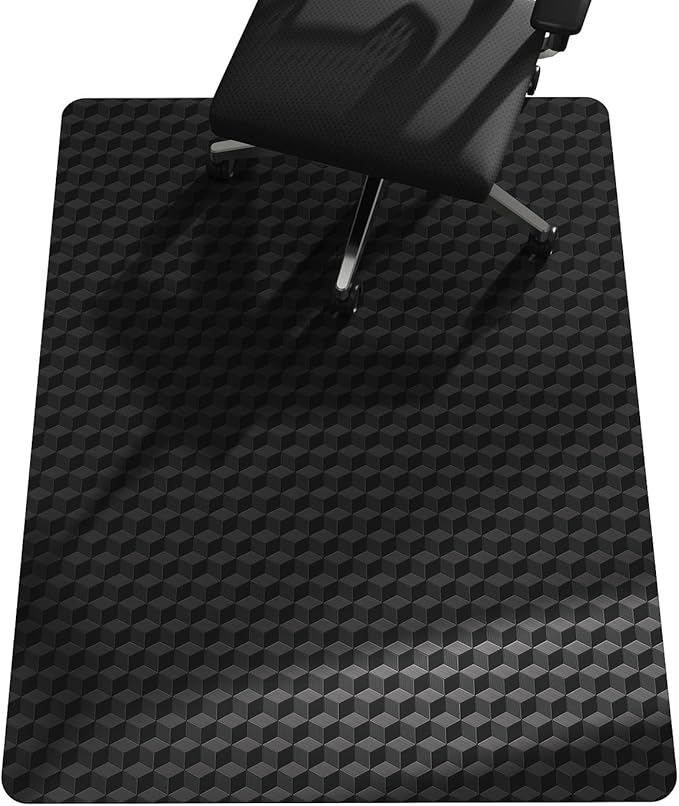 SALLOUS Chair Mat for Carpet, 30" x 48" Office Chair Mat for Carpeted Floors, Heavy Duty Vinyl Floor Mat with Grips, Non-Slip Carpeted Floor Protector Computer Desk Mat for Home Office (Black)