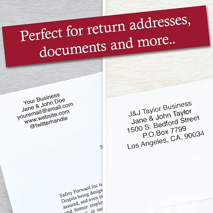 ExtraMark Return Address Stamp - 3 Lines Personalized Stamp - Customizable Text Stamp – Self Inking Design - Exclusive Features - Multiple Ink Color Options and Fonts