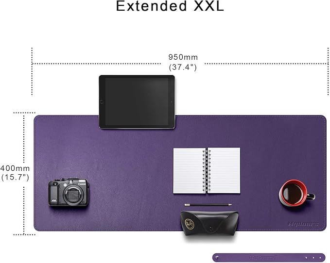 Mydours 38"x16" Large Desk Pad, Purple Desk Mat XL, PU Leather Desk Mat for Workspace & Decor, Durable Keyboard Mouse Pad for Home, Office, Writing & Gaming (Purple)