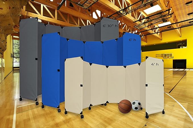 Versare MP10 Portable Folding Wall Partition | Economical 5 Panel Design | Portable Room Divider On Wheels | Adjustable, Freestanding Setup | Multiple Widths
