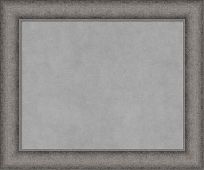 Amanti Art Grey Framed Magnetic Board 20x24 Small Vision Board for use with Magnets, 100% Metal Sheet to Display Items as Office Decor or for Home Organization in mudroom, Kitchen or Kids Room