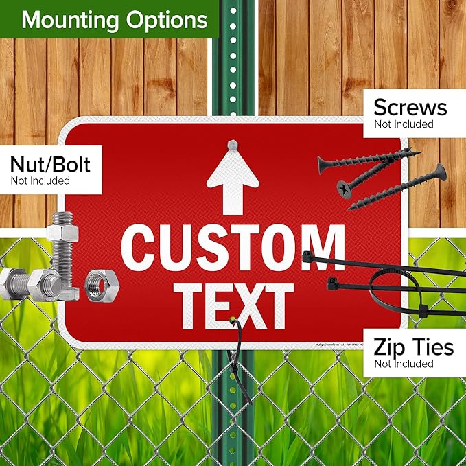 Custom Arrow,Custom Directional Sign, Up Arrow,12x18 Inches, 3M EGP Reflective, Rust Free .063 Aluminum, Fade Resistant, Made in USA by My Sign Center