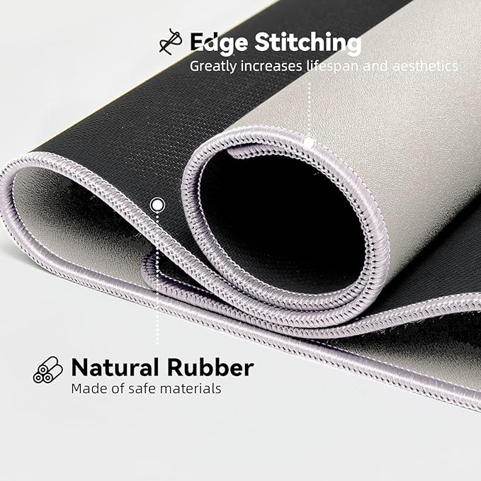 Reniteco Waterproof Large Gaming Mouse Pad with Durable Stitched Edges, Non-Slip Rubber Base, Grainy Jacquard Mouse Mat Desk Pad for Home Office Gaming, 35.4''x15.7''x0.12'', Beige