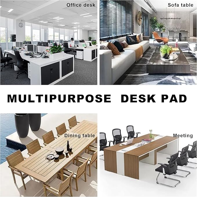 CENNBIE MAX200 78.7" x 39.4" Leather Desk Mat, Extra Large Desk Pad Blotter Protector, Extended Table Pad, Waterproof PU Leather Desk Mat on top of desks Large for Office and Home (Grey)