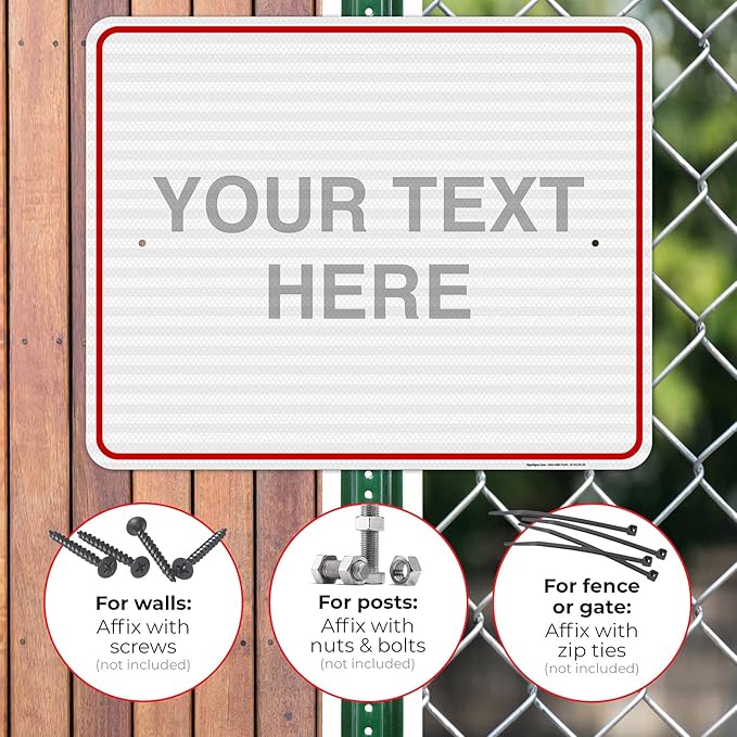 Custom Sign, Personalized Metal Signs, Customize for Business, Workplace, Home, Airbnb, Delivery Red Signs, 24x30 Inches, 3M EGP Reflective .080 Aluminum, Fade Resistant, Made in USA by Sigo Signs