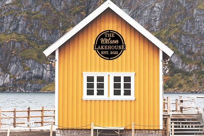 Personalized Lake House Sign with Established Date